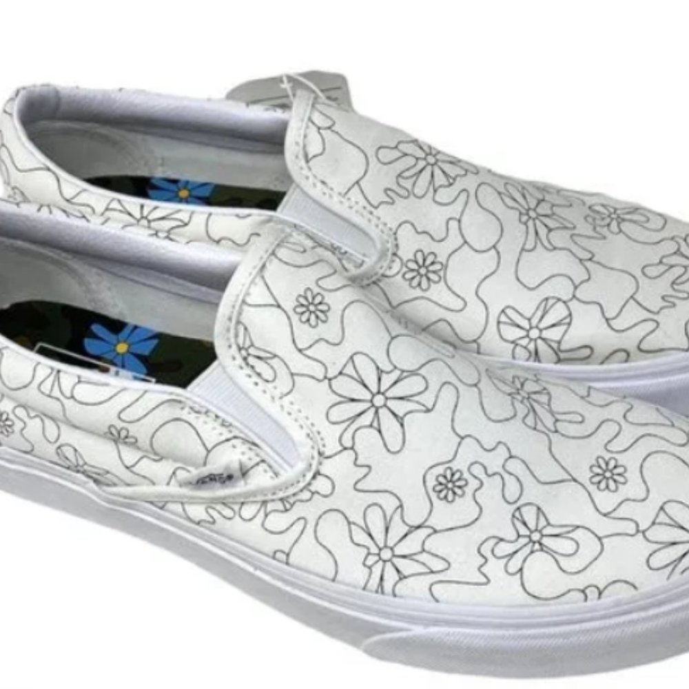 Vans Classic Slip ON Camo Daisy SB Casual White Shoes Men's Size VN0A33TB9HZ - Picture 2 of 10